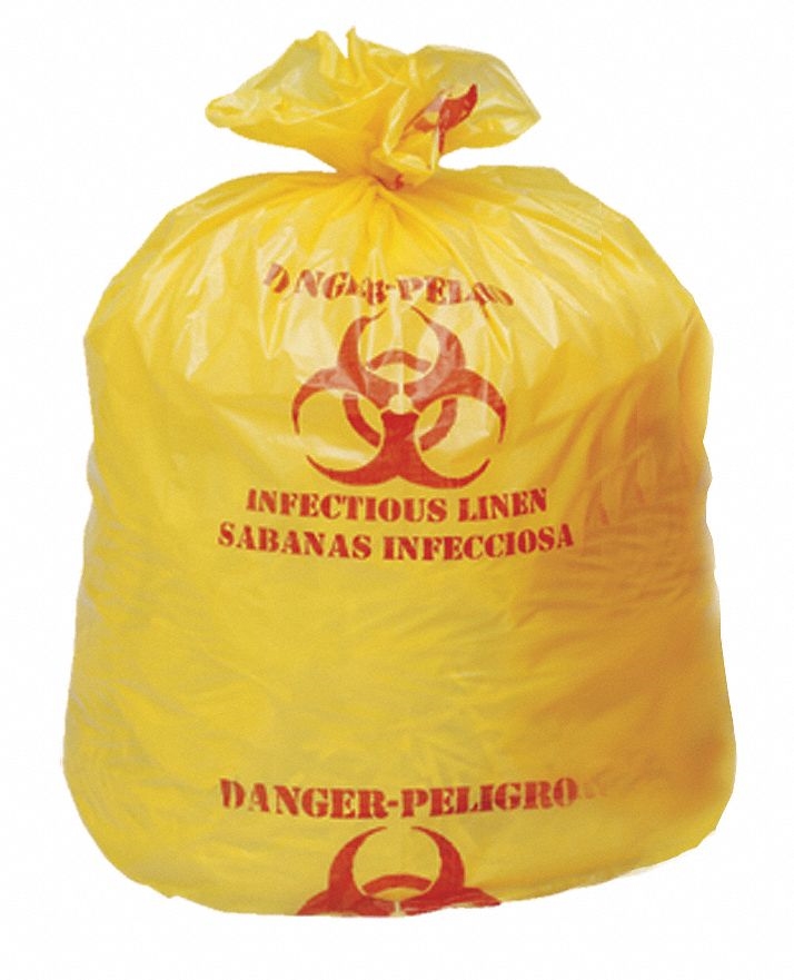 20-30 Gallon Yellow Infectious Linen Trash Bags - 1.3 Mil