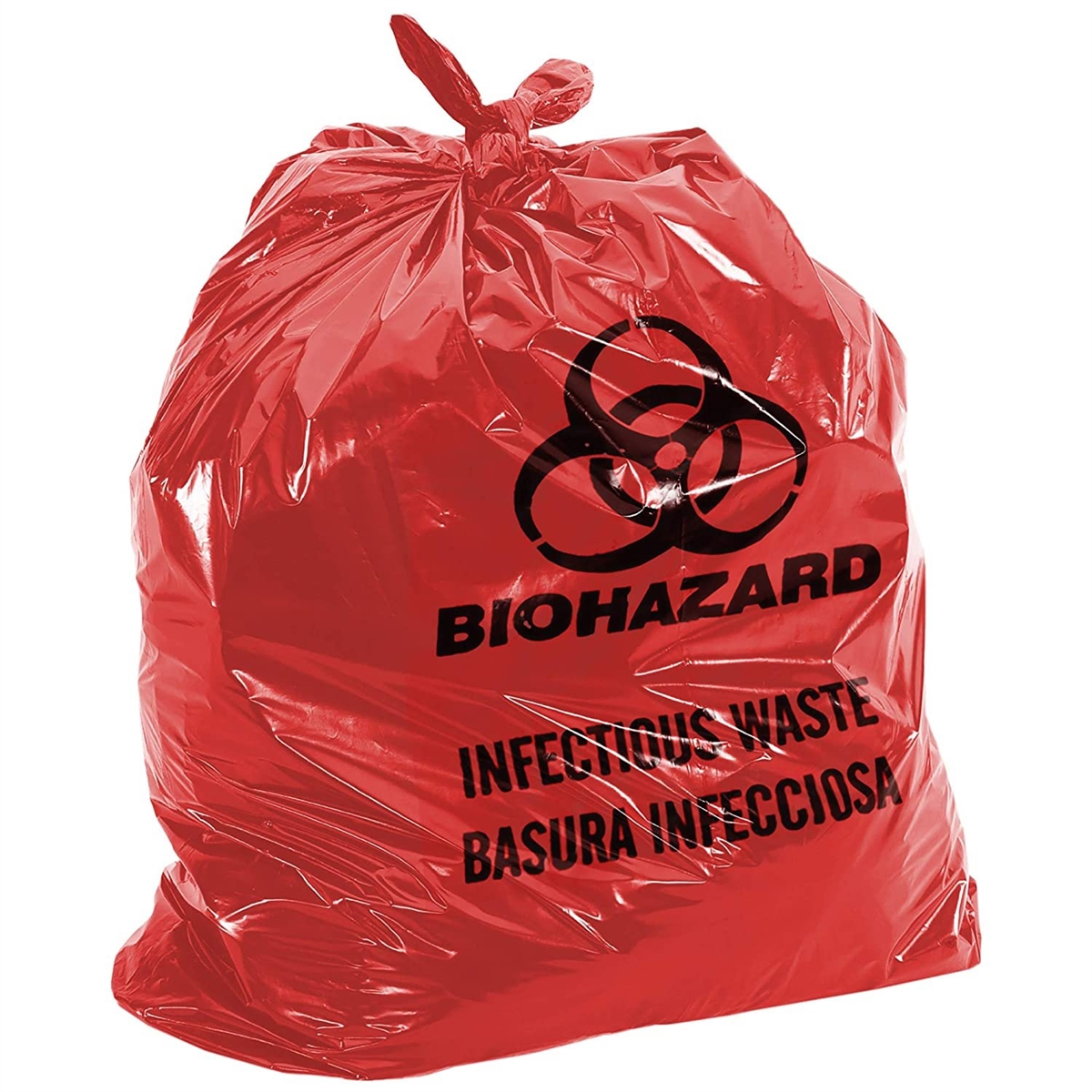 Hospi-Tuff 40-45 Gal. Red Printed Biohazard Waste Bag, Case Of 100